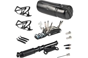 CYCLALON 2Portabidones + Bomba + Multiherramienta + Palancas + Estuche | Kit Completo para Bicicleta