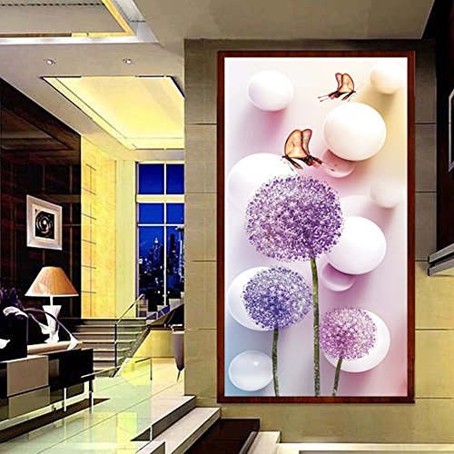Amazingdeal365 Motiv-Löwenzahn 5D DIY Diamond Stickerei Malerei Kreuzstich für Balkon,Terasse,Café,Kinderzimmer,Wohnzimmer, Schlafzimmer, Arbeitszimmer usw. - 4