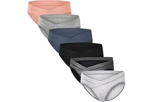 DRESIME Lot de 6 Culotte Maternité de Grossesse, Femmes Culottes en Coton Respirant pour Femmes, sous-vêtements Post-Partum de Grossesse