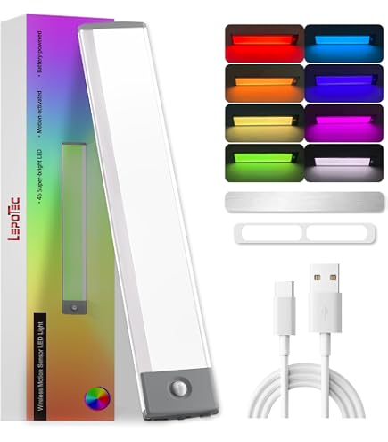 LEPOTEC Schranklicht Mit Bewegungsmelder – 30 LEDs, USB-aufladbar, 3 Modi, Magnetisch & Klebbar, Für Schrank & Flur (2 Stück)