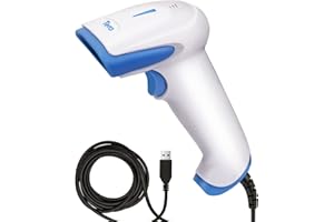 Tera Lecteur de Codes Barres 1500 Pixel CCD USB Douchette Scanner de Codes Barres Linéaire 1D Scan Rapide et Précis pour Code sur Ecran Digital, Tablette, Smartphone, Modèle 1500C