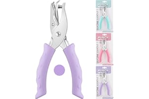 NEBURORA Hole Punch, Purple Single Hole Puncher Meta with Soft-Handled for DIY Craft Tags Clothing Ticket Scrapbook Tool, 3 Colors Options