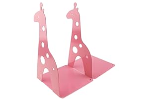 WINTERWORM 21 cm mignon Dessin animé Mode creux Girafe serre-livre enfants livre Extrémité antidérapante Serre-livres en métal Bibliothèque école bureau maison Album d'étude Extrémité cadeaux rose