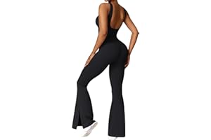 OEAK Tuta sportiva da donna Tute Donna Senza Maniche Aderenti Tuta Svasata Elegante Pantalone Pagliaccetto a gamba larga