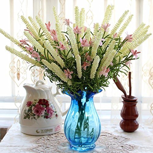 Artificial flowers Pink White Lavender Blue Glass Vase Chinese Creative Home Living Room Decor Dining Table SCFLOWER