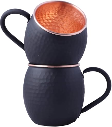 LINALL Moscow Mule - Lot De 4 Tasses En Cuivre 532ml - Acier Inoxydable - Pailles Et Doseur Inclus