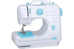 LETCARTMAKER 505A Household Mini Sewing Machine, 12 Stitches Electric Sewing Machine with Extension Table Sewing Kit for Kids Adults Beginners, 27.5x12.1x26cm