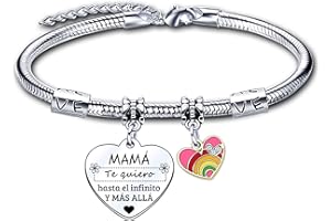 LUODAN Regalo Pulsera para Mamá Pulsera Mamá personalizada día de la Madre Regalo original，pulsera mamá e hija Regalo de cumpleaños para mamá，Regalo para mi mamá de Navidad