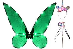 YEETEESY Feenflügel Leuchtende Schmetterlingsflügel Prinzessinnenflügel Damen Mädchen Flügel Kostüm Wings Cosplay für Weihnachts Geburtstags Party
