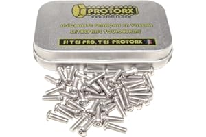 PROTORX Vis Inox À Métaux Tête Bombee Six Pans Creux M3 x 10mm : Boite 50pcs (TBHC) | Hexagonale Cylindrique - Acier Inoxydable Metal A2 | Visserie Bricolage Réparation Pour Usage Exterieur-Interieur