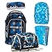 Produktbild satch Pack Airtwist 5-teiliges Set Rucksack, Penbox, Sporttasche, Triple Flex & Regenhaube blau