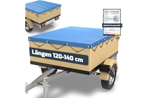 ‎TARPOFIX Tarpofix® Anhänger Plane 130 x 105 cm inkl. Planenseil | Anhängerplane Flachplane aus PVC PLANENMATERIAL | Verstärkte HP DDR Anhänger Plane für diverse PKW Hänger | Abdeckplane Anhänger Abdeckung Blau