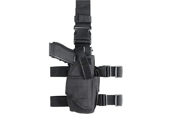 Goldmiky Etui à Pistolet Holster De Cuisse Jambe Droite, Tactique Cuisse Holster, Holster Réglable Armée Pistolet Pouch Jambe Cuisse Holster pour Police Armée Chasse Sport Combat