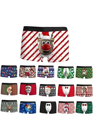 KJHBVND Sous-vêtements De Noël Pour Homme Motif Canne à Sucre D
