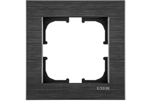 EXEN Cadre de Finition Simple Cosmique Noir 83 mm - 1 Poste Série COMFORT - Plaque Murale Encastrable pour Prise Électrique et Interrupteur - Design Moderne Compatible avec Modules EXEN - C101/09E