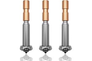 Nssnlur 3Pcs Kobra 3 Max Düse 0.4mm 0.6mm 0.8mm, All Metal Hardened Steel Quick Swap Nozzle Integrated Throat Tube Extruder Hotend Nozzle für Anycubic Kobra 3 Max/Kobra 3 Max Combo 3D Drucker Zubehör