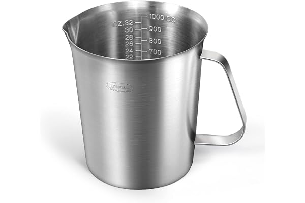 Newness – Tasse à mesurer Newness en acier inoxydable avec marquage avec poignée, 1 l, 4 tasses