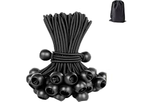 DespcWingz Gummispännare med boll 30-pack, Expander 15 cm Svart, Elastiska Remmar Tältrep för Presenningar, Tält, Paviljonger och Banderoller