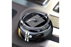 QBUC Car Air Freshener Solar Energy Rotating,Car Perfume Air Freshener Aromatherapy Essential Oil Car Scent Diffuser Portable Vehicle Office Travel Indoor Home（Small-black）