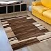 Produktbild Designer Teppich Modern Wohnzimmer - Muster Meliert mit Bordüre in Braun - Kurzflor Teppiche Neu - Prestige Kollektion 140 x 190 cm