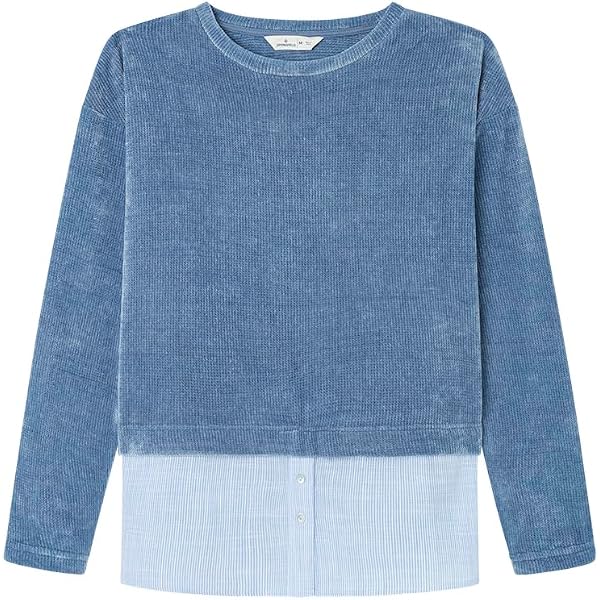 Springfield Damen Jersei – Langes Basic-Jersey-Shirt, Aus Qualitativ Hochwertiger Baumwolle, Urbaner Style