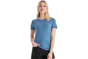 Merino Protect 100% Merino Wełna T-Shirt Damski Z Okrągłym Dekoltem Krótki Rękaw Odzież Podstawowa Antyodorowa Nadająca Się Do Podróży I Trekkingu T-Shirt