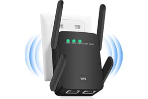 CINAMON WLAN Verstärker, 1200M WLAN Repeater, 5G & 2.4G Dualband Ultraxtendex WiFi Repeater mit LAN anschluss, WPS, 99% Standard-WiFi Routern, Kompatibel mit Alexa, Deckt bis zu 9200Sq.ft und 45 Geräte ab