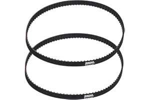PATIKIL 2pcs 200XL Rubber Timing Belt 100 Teeth 10mm Width 5.08mm Pitch Synchronous Closed Loop Geared Drive Belt Black for Industrial