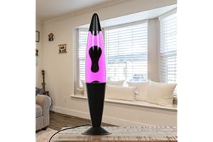 Licht-Erlebnisse Lampada di lava nera viola rosa, lampada da tavolo di lava, soggiorno, sala giovani, sala delle feste, H:42 cm, G9, lampadina inclusa, rilassante, idea regalo, lampada retrò, JENNY