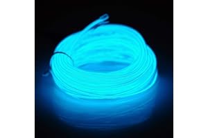 Kmruazre EL Wire Neon Light Tube Rope Battery Powered Electroluminescent Wire Glowing Strobing Decoration Light for Xmas Party Pub(3m,Ice Blue)