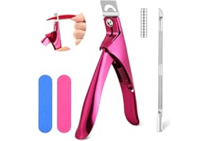 ALIIP Nagelknipser Gelnägel, Maniküre Tip Cutter Profi Gelnägel Nagelknipser Edelstahl, Nail Cutter for Gel Nails, Kunstnägel, Gelnägel, Rosa(mit 10 Magneten,Nagelfeile,Nagelschieber)