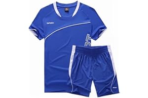 Cozozn Maillot de Foot Enfant Maillots Domicile et Extérieur Soccer Jersey Ensemble Football Enfant Garçons Vêtement Sport Entrainement T-Shirt et Short Set