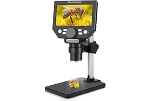 Koolertron Microscopio Digitale LCD, Microscopio Bambini 4.3 Pollici 1080P 8 Megapixel Zoom con Ingrandimento 1000X HD Fotocamera con luce a 8 LED