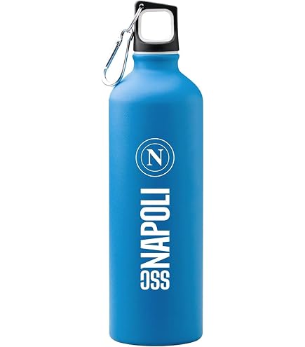 Set Regalo Tifoso Napoli - Pallone Mini N.2, Borraccia In Alluminio E Sacca In Nylon Con Colori Azzurri