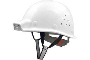 MUSTBAU Hard Hat with LED Light Vented Cap Safety Helmet Head Protector for Construction Industrial 2 Level Brightness Sensor Control 53-62cm