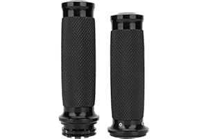 Gorgeri Motorrad Lenkergriffe, 1 Paar Universal Motorrad 25mm Handgriff Aluminium + Gummi Anti-Rutsch Lenker Griffabdeckung