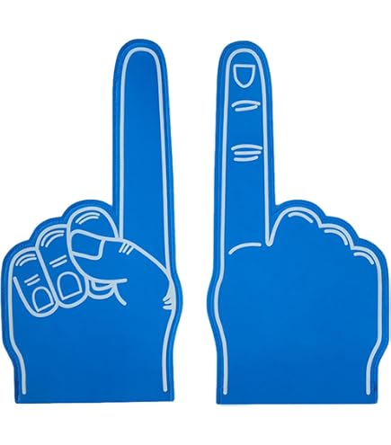 2 Guanti Giganti In Schiuma Per Tifo – Dita Gladiatori, Rosso E Blu, Scritta "WE'RE #1", Per Eventi Sportivi E Feste