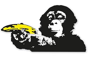 RITTER MEDIENDESIGN Banksy Autocollant culte Banana Monkey AFFE Graffiti Streetstyle Résistant aux intempéries et aux UV