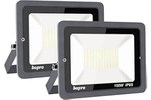 BAPRO 100W Focos LED exterior, Super Luces Led Exterior 10000LM Foco LED Interior Luz de Seguridad 3000K Focos Para Exteriores Floodlight IP65 Impermeable LED Blanco cálido pare Garajes Jardín (2 Pack)