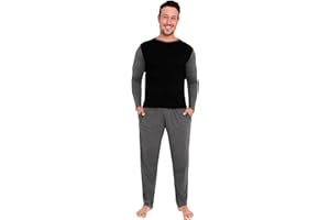 CityComfort Pijama Hombre Largo, Conjunto Pijama Hombre de 2 Piezas, Ropa Invierno Hombre y Adolescente - Regalos Hombres