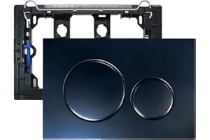 Empyreal Betätigungsplatte mit Spülhebelset & Montagerahmen, Aktivatorplattenersatz für Geberit Sigma 20 UP300 & 320 Toiletten-Spülkastenfrontplatte, Doppelspülung, 1 Stück (schwarzer).