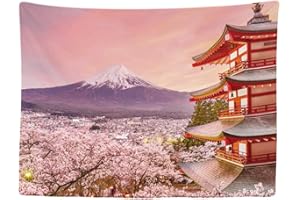 Ulticool – Tapisserie Murale Décorative Chambre - Floraison Fleurs Nature Montagne Snow Japon - 200 x 150 cm Grand – Papier Peint Tissu – Tapestry Aesthetic Wall - Décoration Panoramique