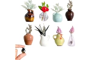 DEWPPXI 8 Stück Mini-Vasen-Kühlschrank Magnete, Niedliche 3D Mini Keramik Vase Kühlschrank Magnete, Lustige Pflanzenvasen-Kühlschrankmagnete für Zuhause, Küche und Büro