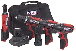 Sealey CP1200COMBO 4 x 12V SV12 Series Cordless Power Tool Combo Kit