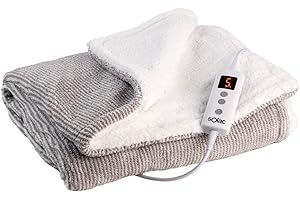 Solac - Manta Electrica Kalmar 120W | 150x90cm | 8 Niveles Temperatura | 9h Temporizador | Autoapagado | Protección Calentamiento | UltraSuave | Apto Lavadora 30ºC (Conector Extraíble)