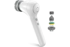 IDEEBO Brosse Nettoyage Électrique Multifonction 4 en 1 Avec Distributeur de Liquide, Rotative, Type-C, 2 Modes, pour Cuisine et Salle de Bain