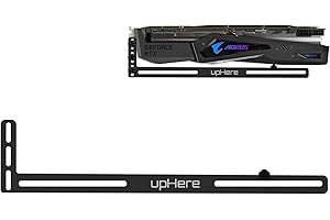 upHere Carte Graphique GPU pour Le Support Carte vidéo Sag Support/Holster Bracket, Aluminium anodisé Aérospatiale, Simple ou Double Emplacement pour Cartes- Noir(GL05)