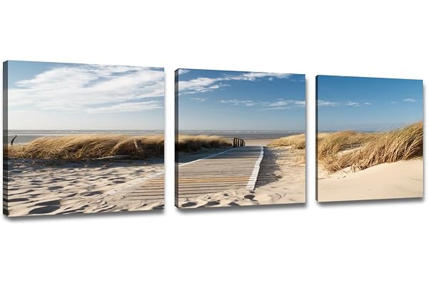 Visario 4221 des Photos et des Impressions d'art sur Toile 150 x 50 cm Lac Mer Baltique mer du Nord Trois Parties
