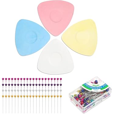 Matite Per Gesso Da Cucito KEARING – Set Da 4 Pezzi (2 Bianche + 2 Blu) Per Marcatura Temporanea Su Tessuto, Stoffa E Pelle