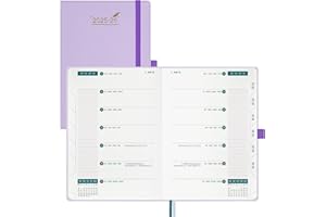 BEZEND Agenda Settimanale 2025 2026 Tascabile A5 21 x 15,5 cm, 18 Mesi Diario Scuola con Doppio Orario da Lug.25 a Dic.26, Copertina Rigida in Pelle PU - Lila